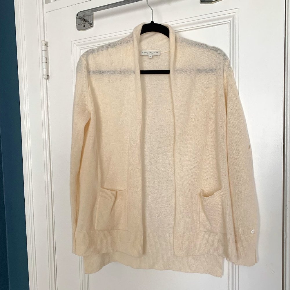 White Cashmere Cardigan - White + Warren